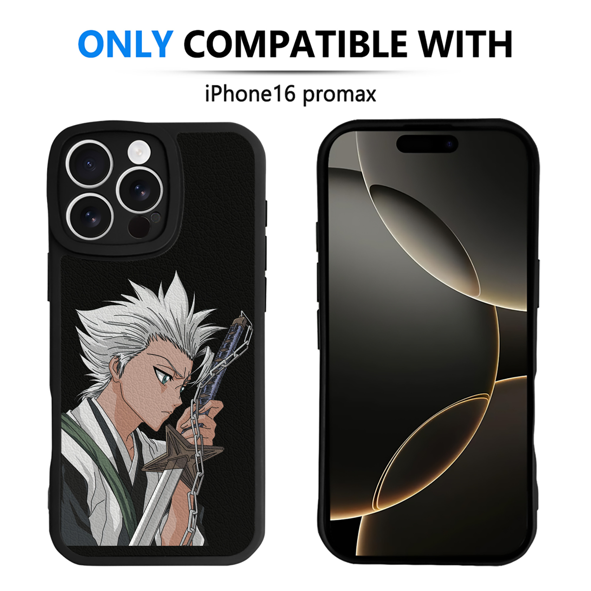 （画像用） ブリーチ 日番谷冬獅郎（ひつがや とうしろう） BLEACH Hitsugaya Toushirou 【iPhone 16シリーズ対応】シリコンスマホケース（レザー調） 材質：シリコン